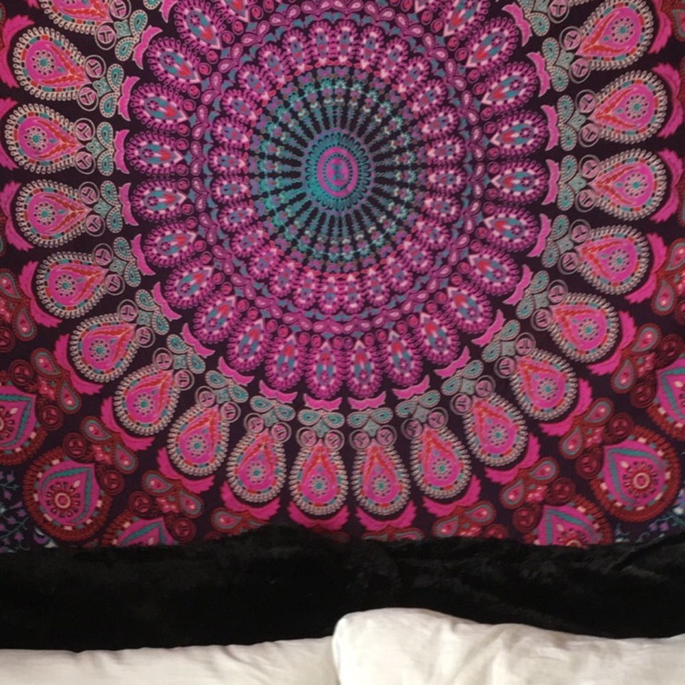 Boho mandala floral tapestry wall hanging